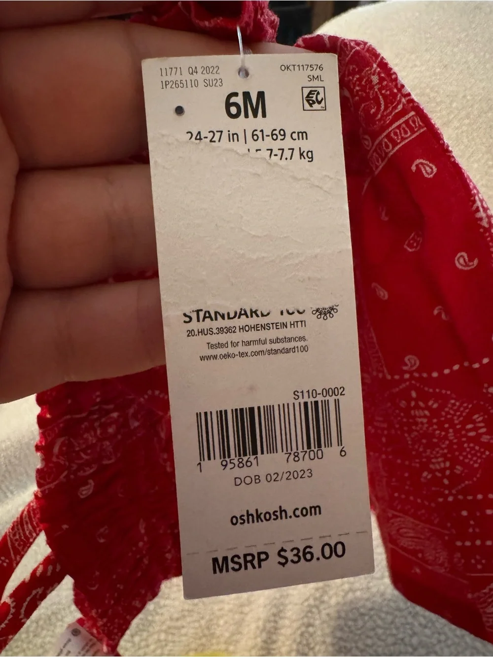 OshKosh B'gosh Red Bandana-Print Baby Bib 3 Piece Set B19 NWT